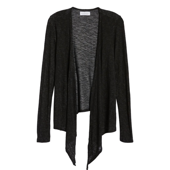 VELVET by Graham & Spencer Cardigan Ballet Tie Wrap Black Small - Picture 9 of 9